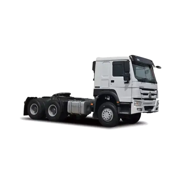 Front 45-degree view of Kales Vehicle refurbished Sinotruk HOWO 371 tractor truck.