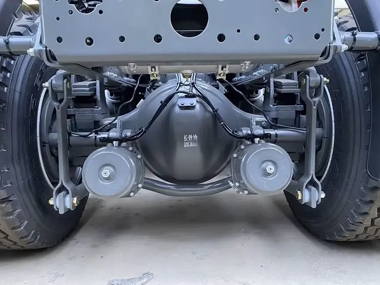 Kales Vehicle refurbished HC16 rear axles and heavy-duty suspension on Sinotruk HOWO 6x4 truck.