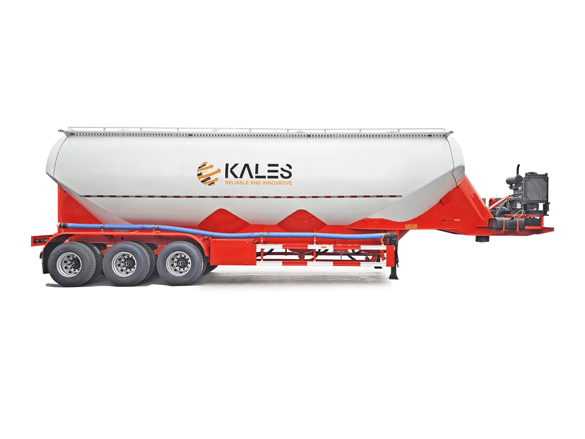 4-Compartment 58m³ Powder Tanker trailer 58CBM Bulk Powder Transport trailer for sale