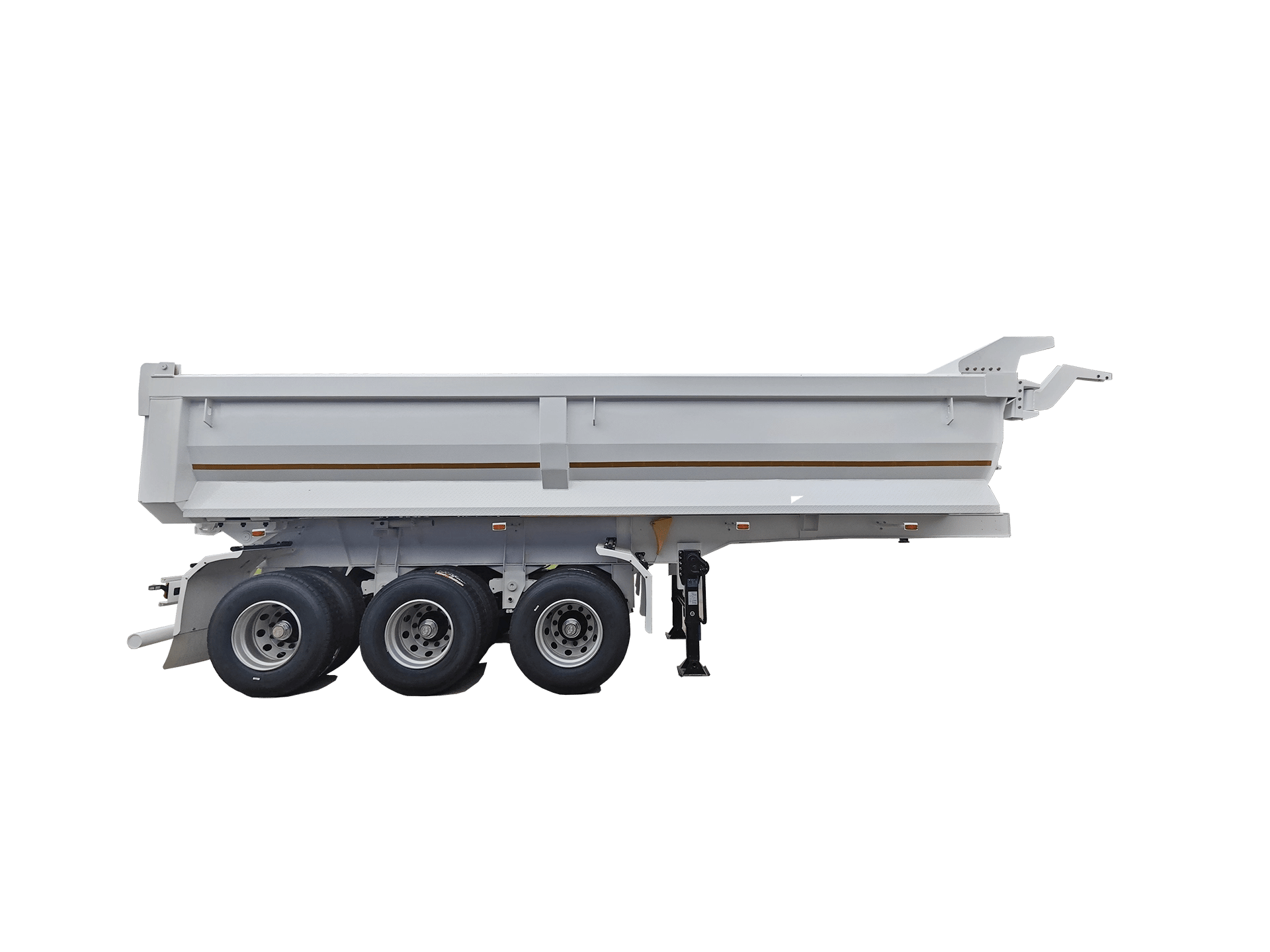 Side view of Kales Vehicle 60 ton U-shape mining tipper trailer.