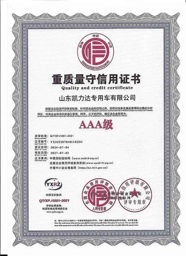 Certificate of Dedication to Quality and Credibility – Kales