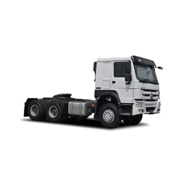 Front 45-degree view of Kales Vehicle refurbished Sinotruk HOWO 371 tractor truck.