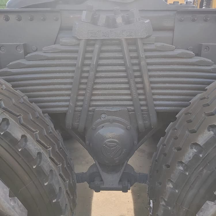 Heavy-duty multi-leaf spring suspension on Kales Vehicle refurbished HOWO truck.