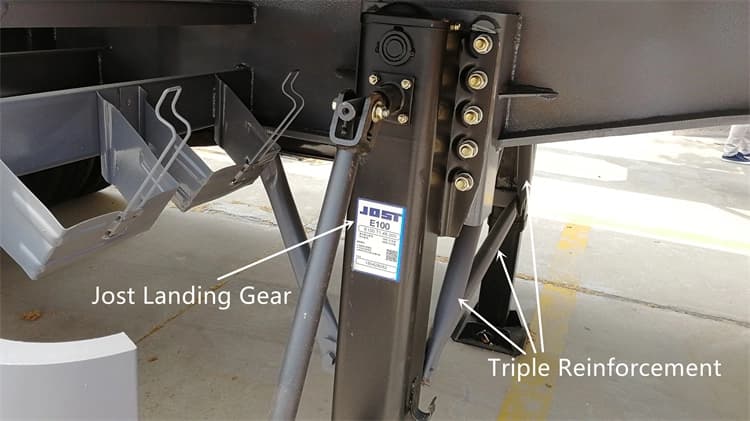 JOST brand heavy-duty landing gear detail on Kales 35m³ Dump Semi-Trailer.