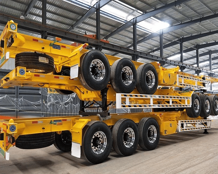 Container transport semi-trailers shipped overseas
