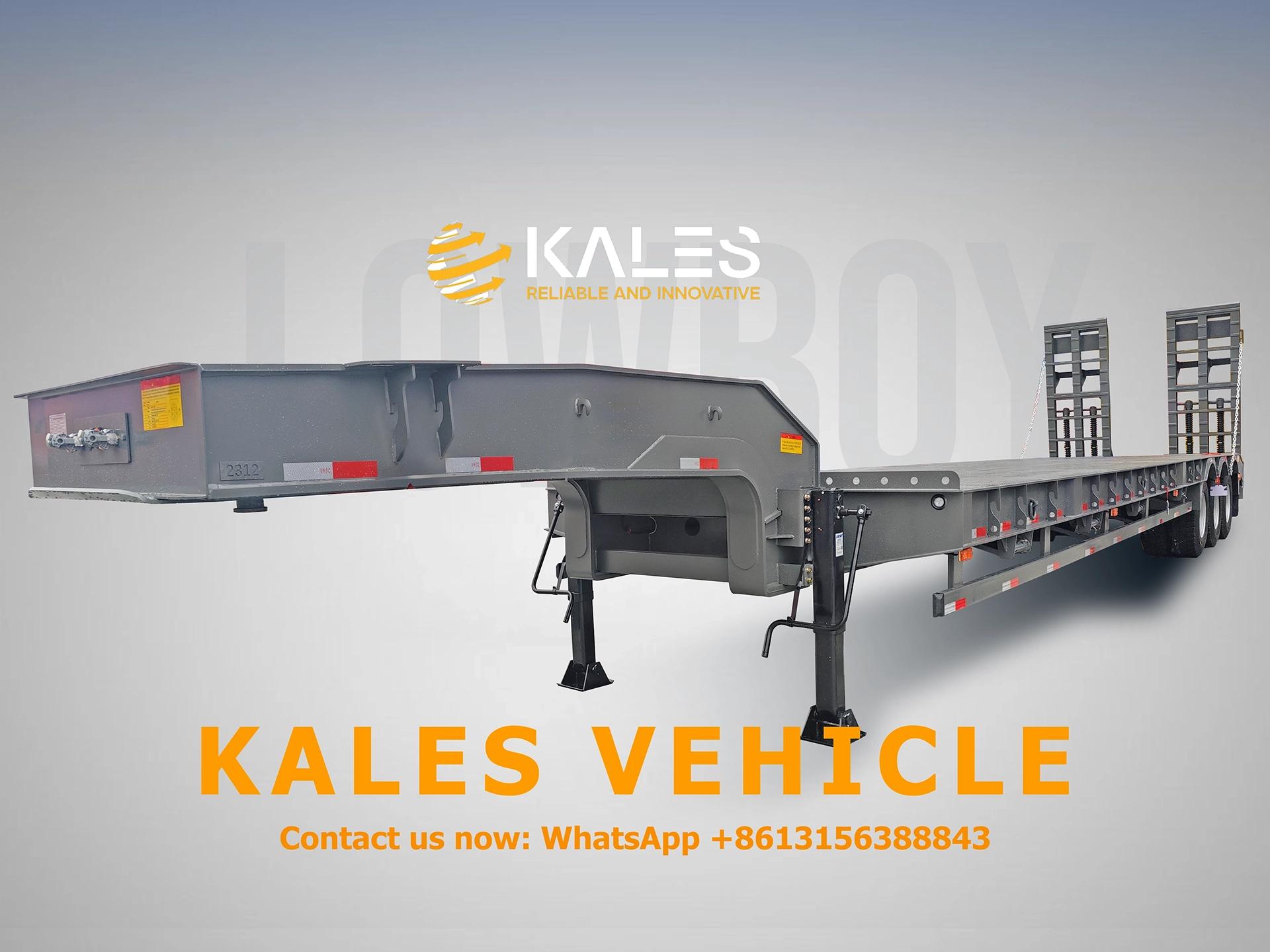 80-Ton Lowbed Semi Trailer – Heavy-Duty 3-Axle Lowboy for Excavator, Mining & Wind Equipment Transport