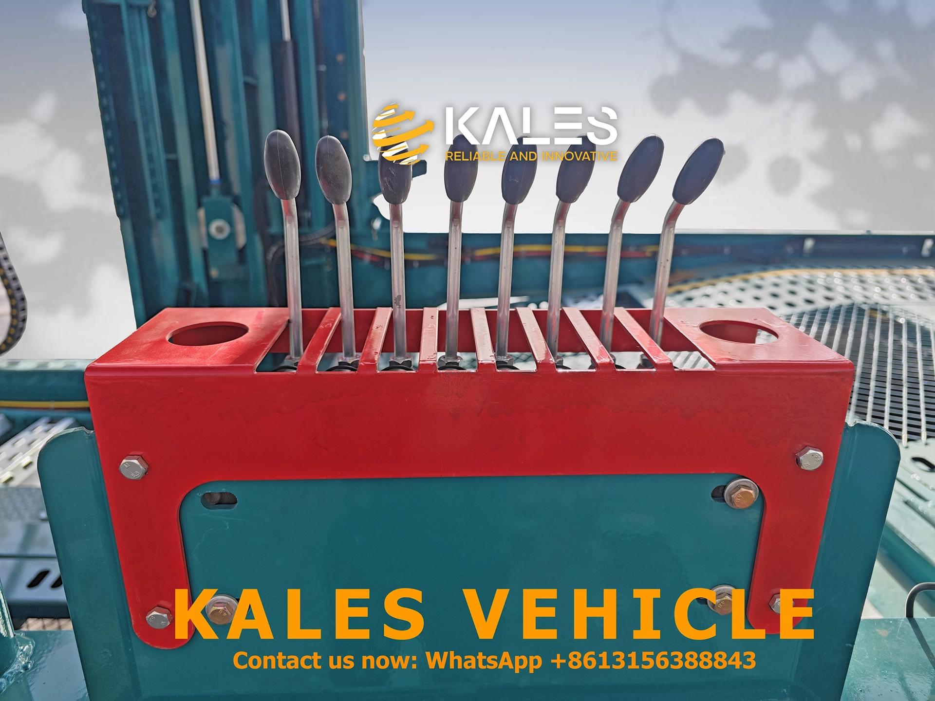 Close-up of centralized hydraulic operation valve bank for precise control of the car carrier.