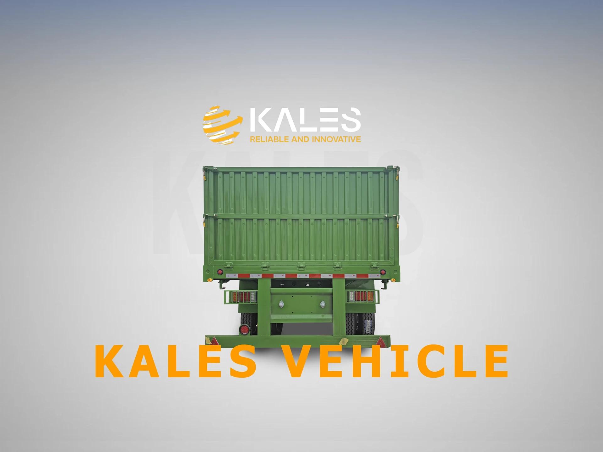 Rear view of the 3-axle drop side trailer showing reinforced rear bumper and LED tail lights.