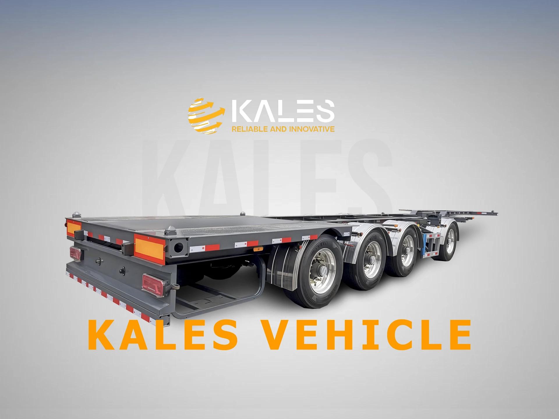Kales 4 axle 12m skeleton trailer built to European standards with T700 high strength steel.