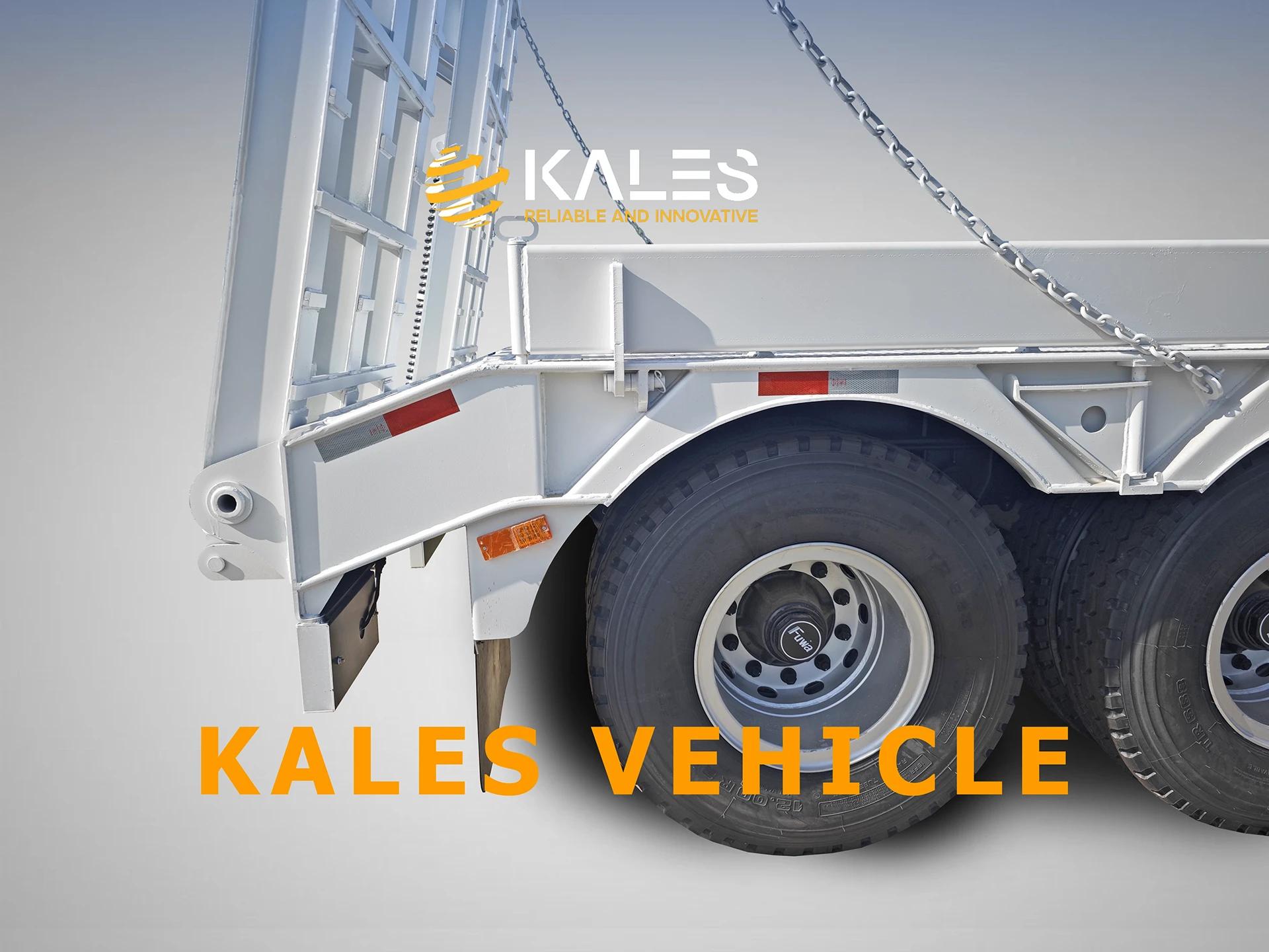 Kales 80 ton lowbed trailer reinforced mechanical ramps for excavator loading