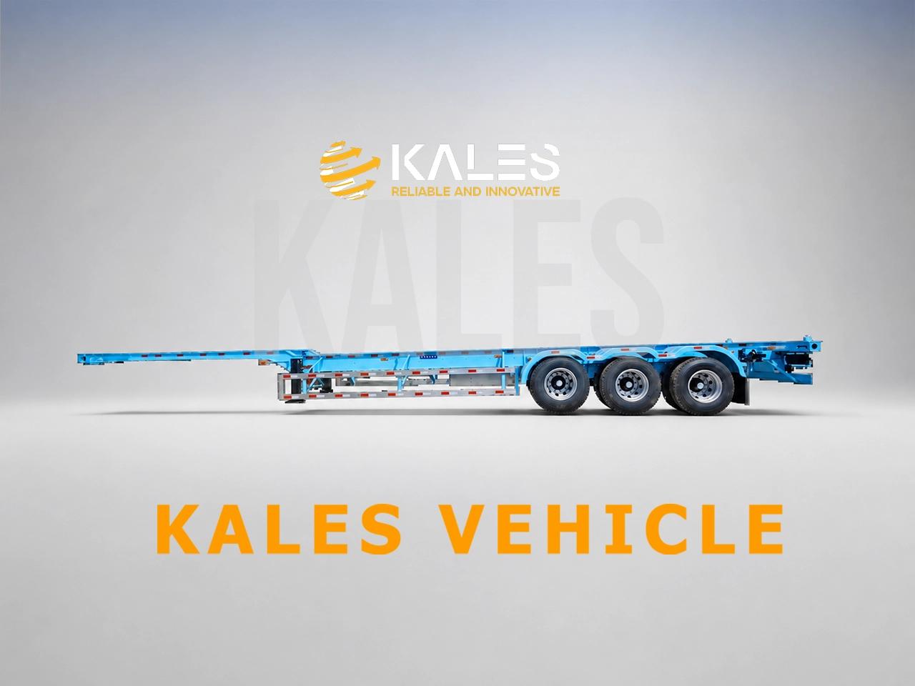 Side view of 40ft reefer chassis with BPW tri-axle air suspension and lift axle