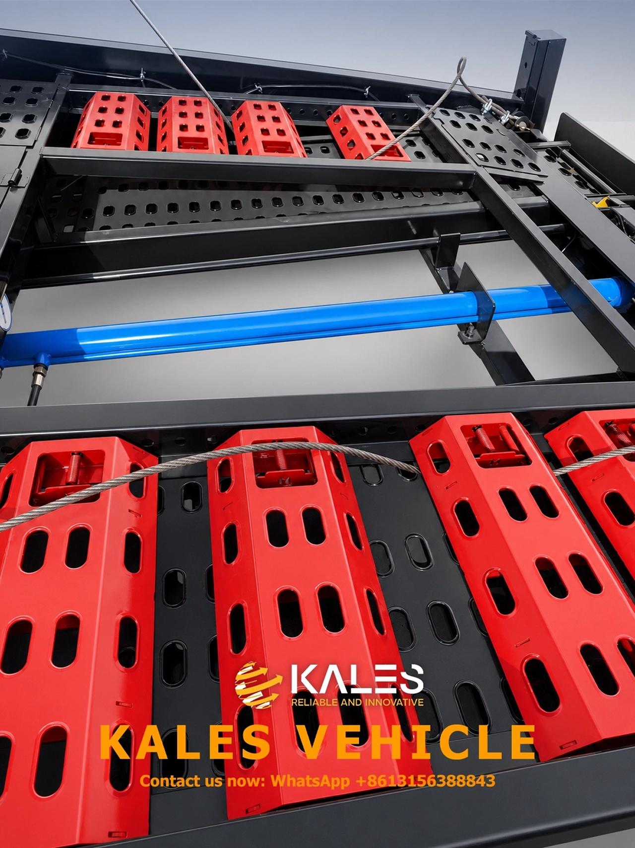 Kales car carrier deck with 4 mm perforated steel plate and tyre stopper