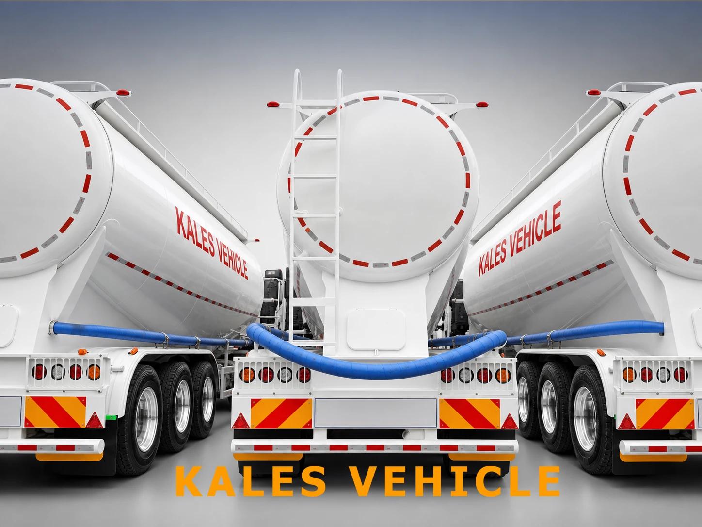 Dry bulk cement trailer rear lights ladder and protection