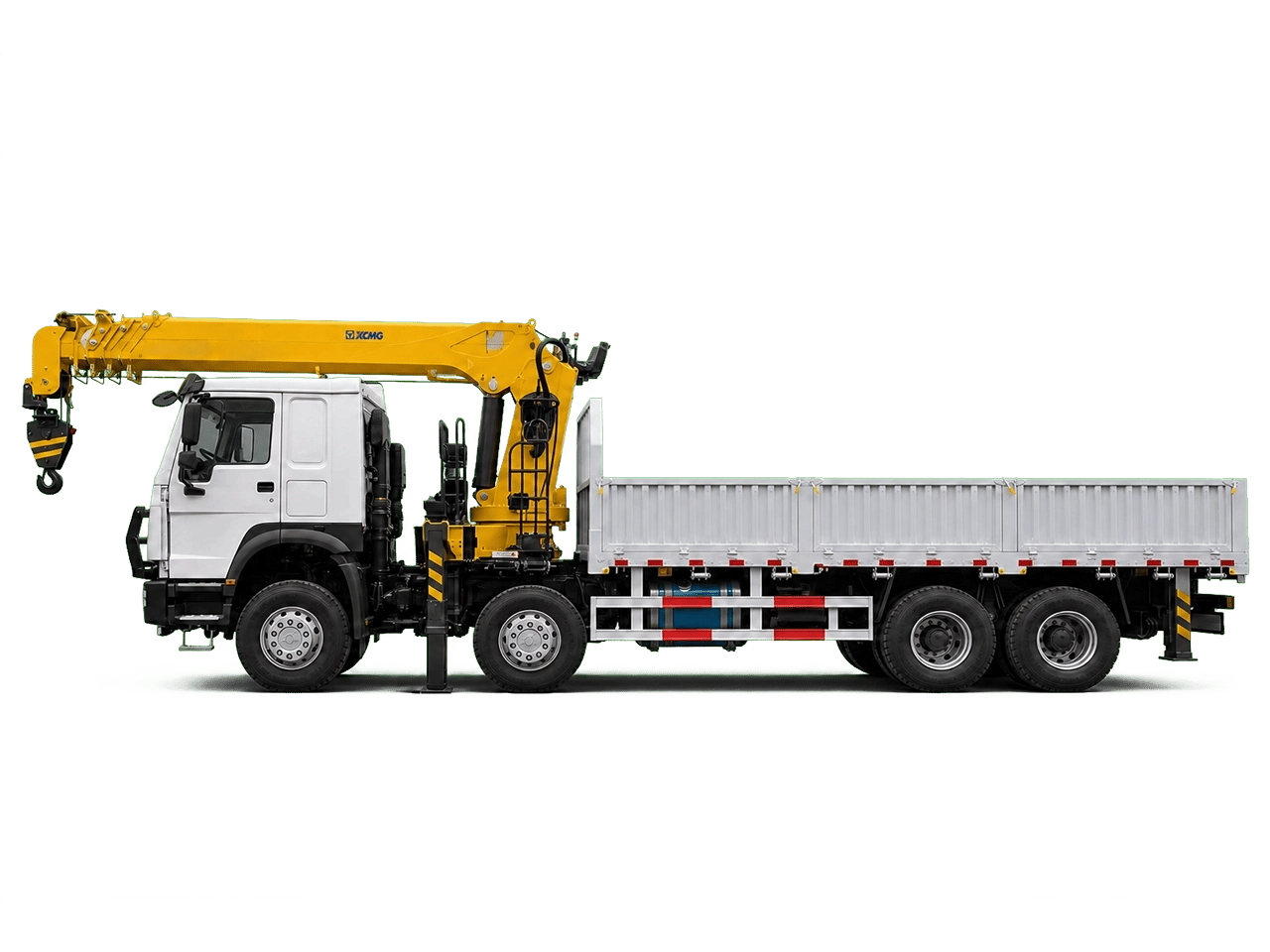 Kales Vehicle HOWO 371 8x4 truck mounted crane with XCMG 14-ton straight boom crane
