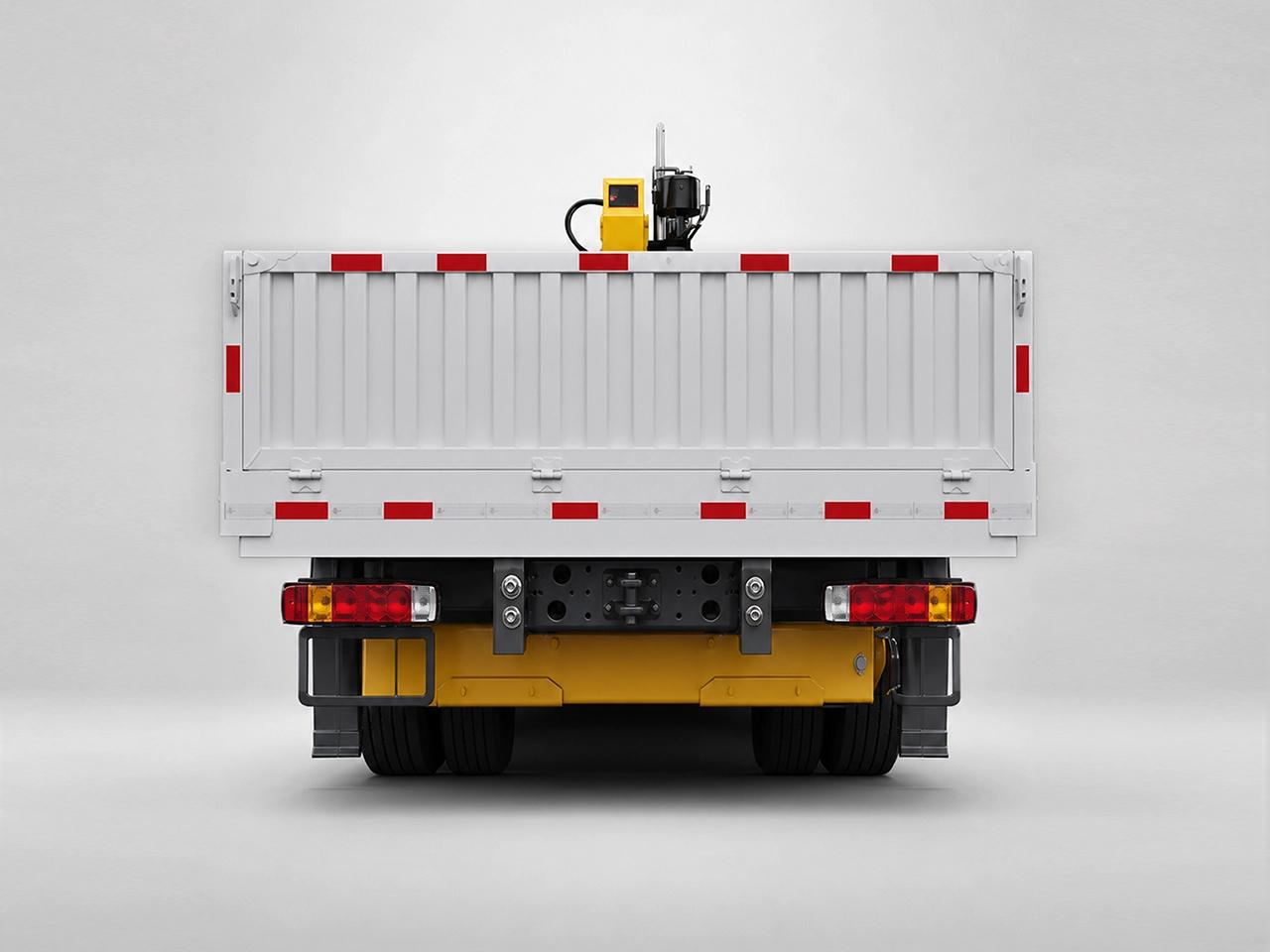 HOWO 14 ton truck mounted crane rear view showing outriggers and underrun protection