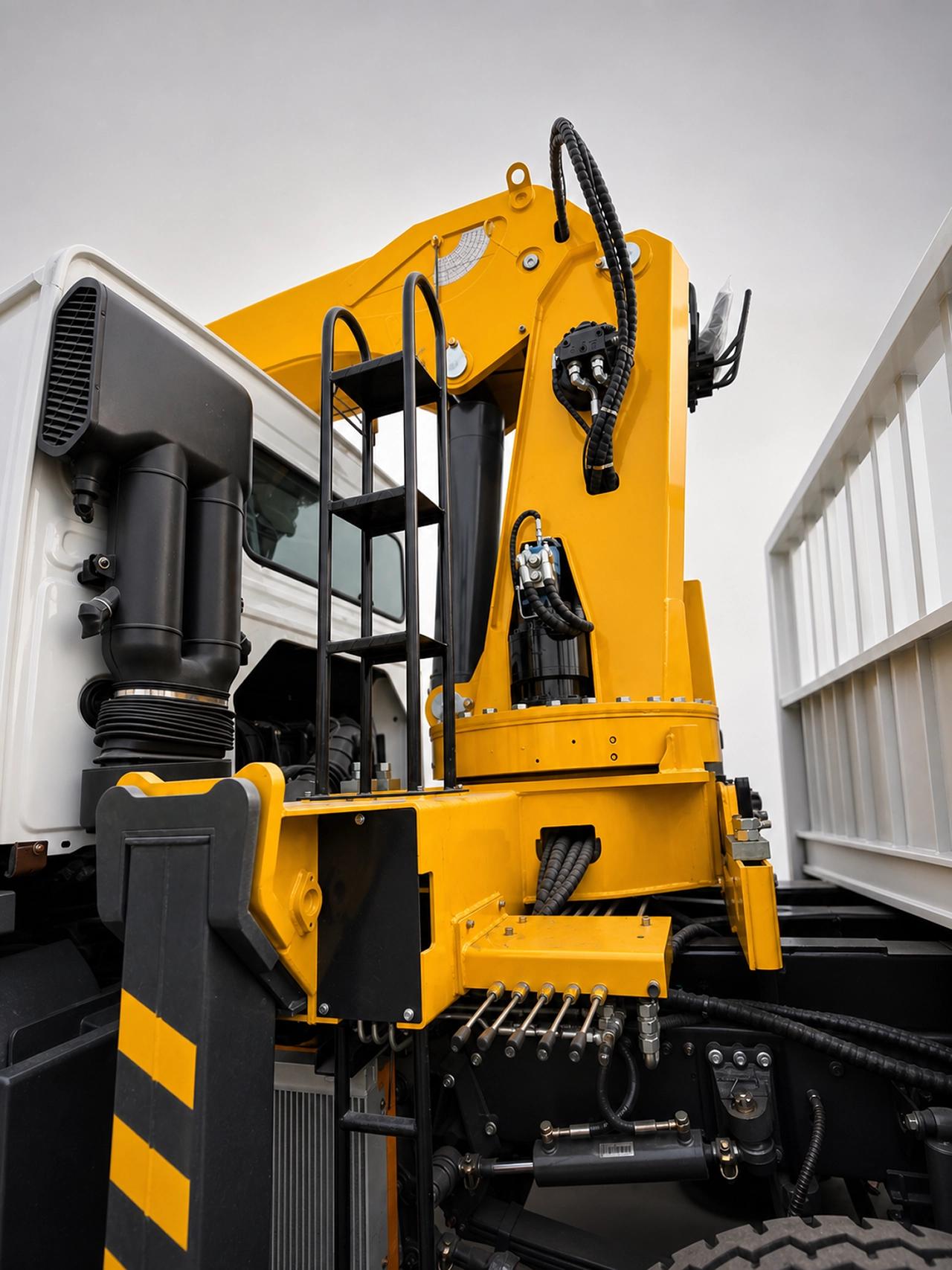 XCMG truck crane 360 degree slewing base and hydraulic outrigger close-up