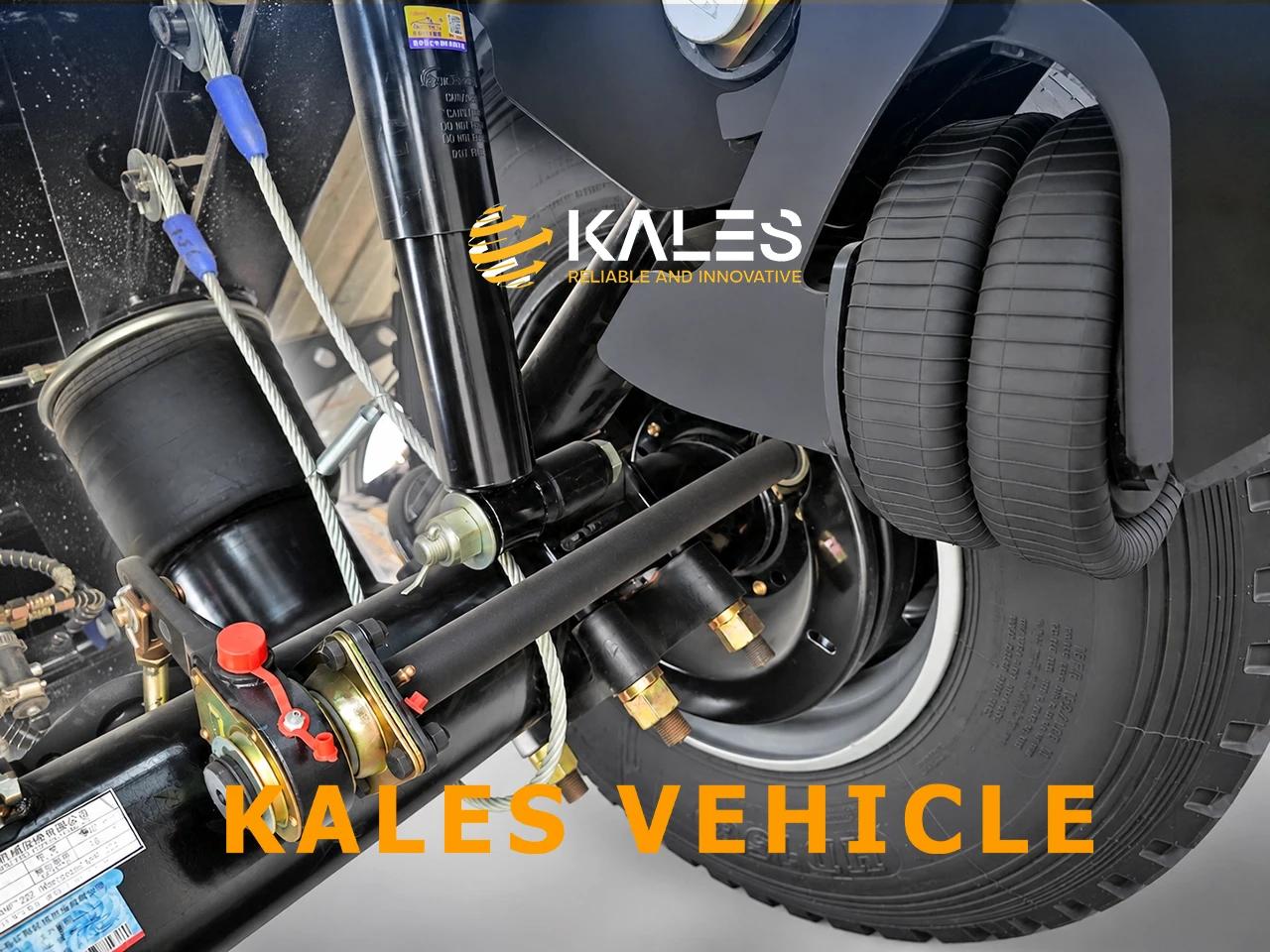 Air suspension front axle lifting system on a Kales 4 axle trailer