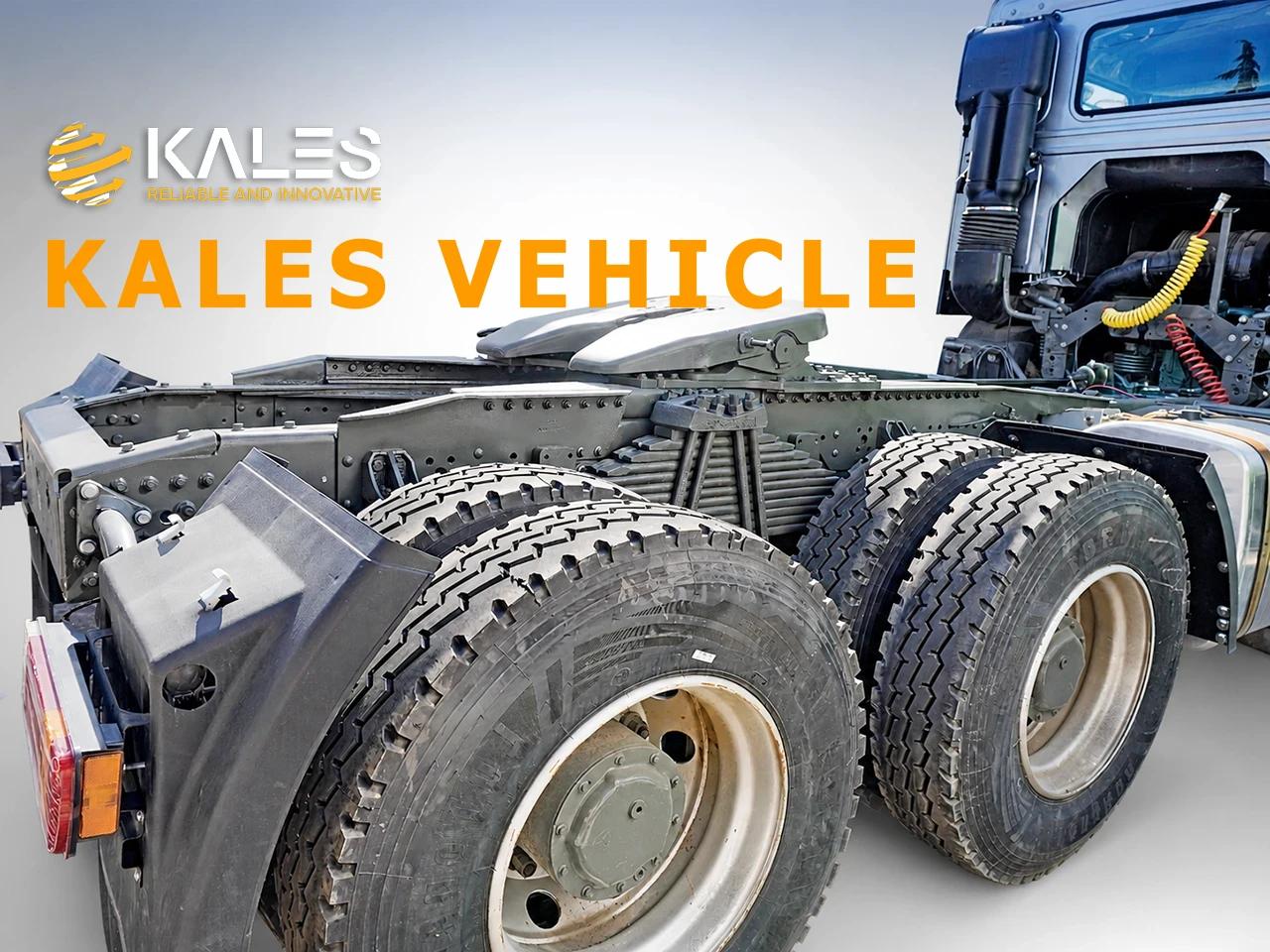Sandblasted and anti-rust painted chassis frame and leaf spring suspension on Kales HOWO 6x4 truck.