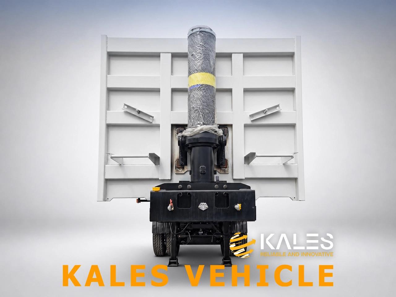 Hyva FC A238 hydraulic cylinder front view on a Kales 100 ton tipper trailer