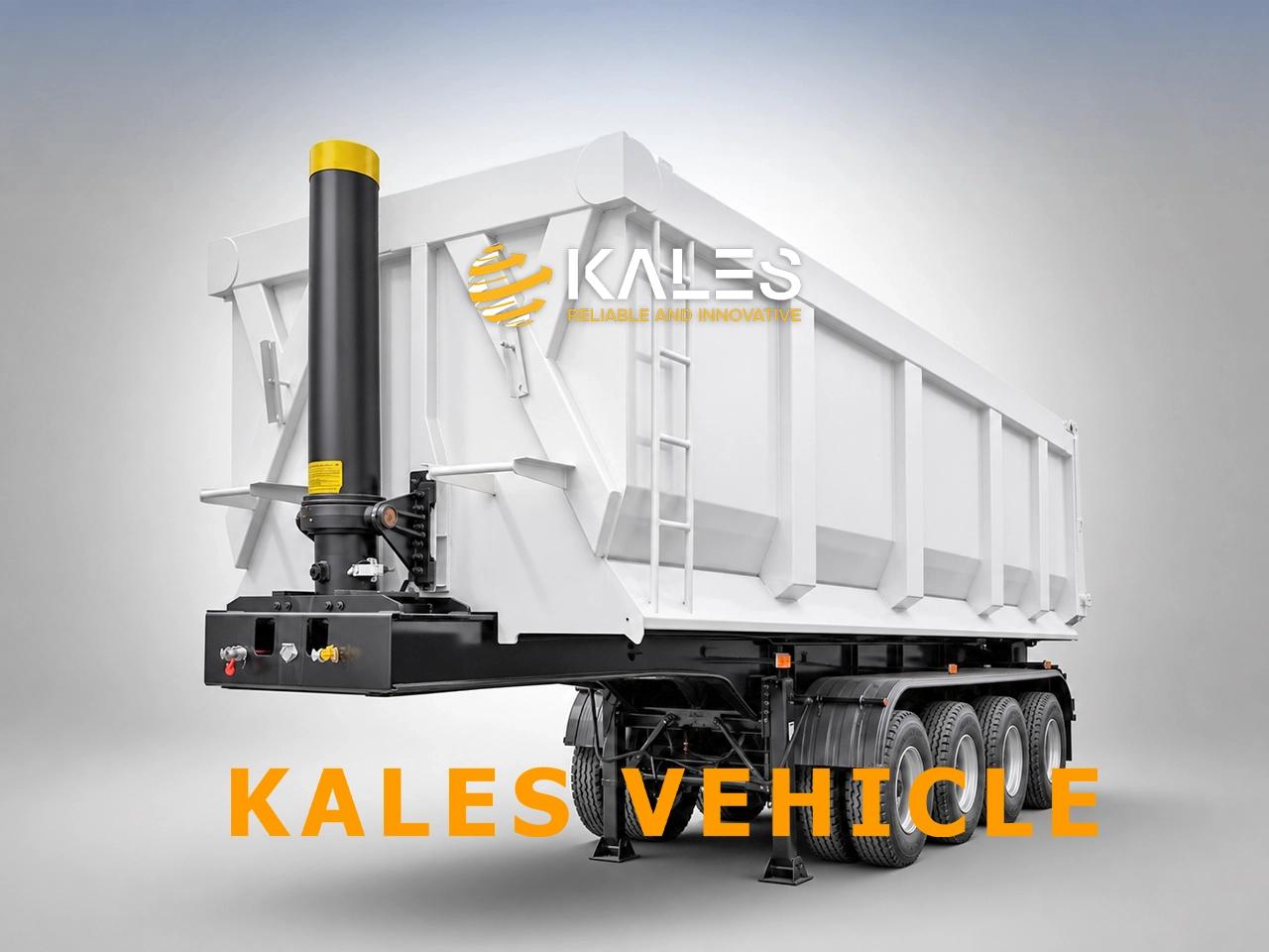 Side guard ladder and toolbox on a Kales mining tipper trailer