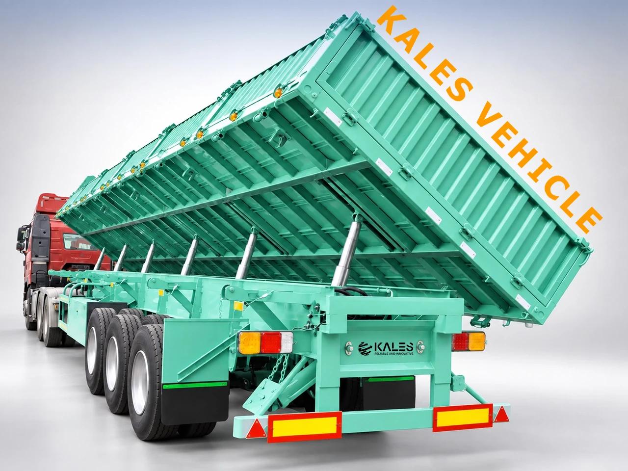 Pre-delivery testing of Kales hydraulic side tipper lifting hoists at maximum 45-degree tilt angle