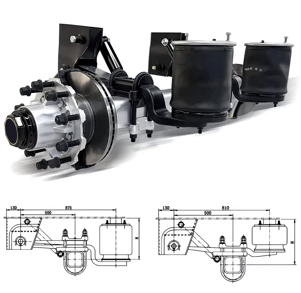 Système de suspension pneumatique ajustable à la manière allemande de Kales pour semi-remorque