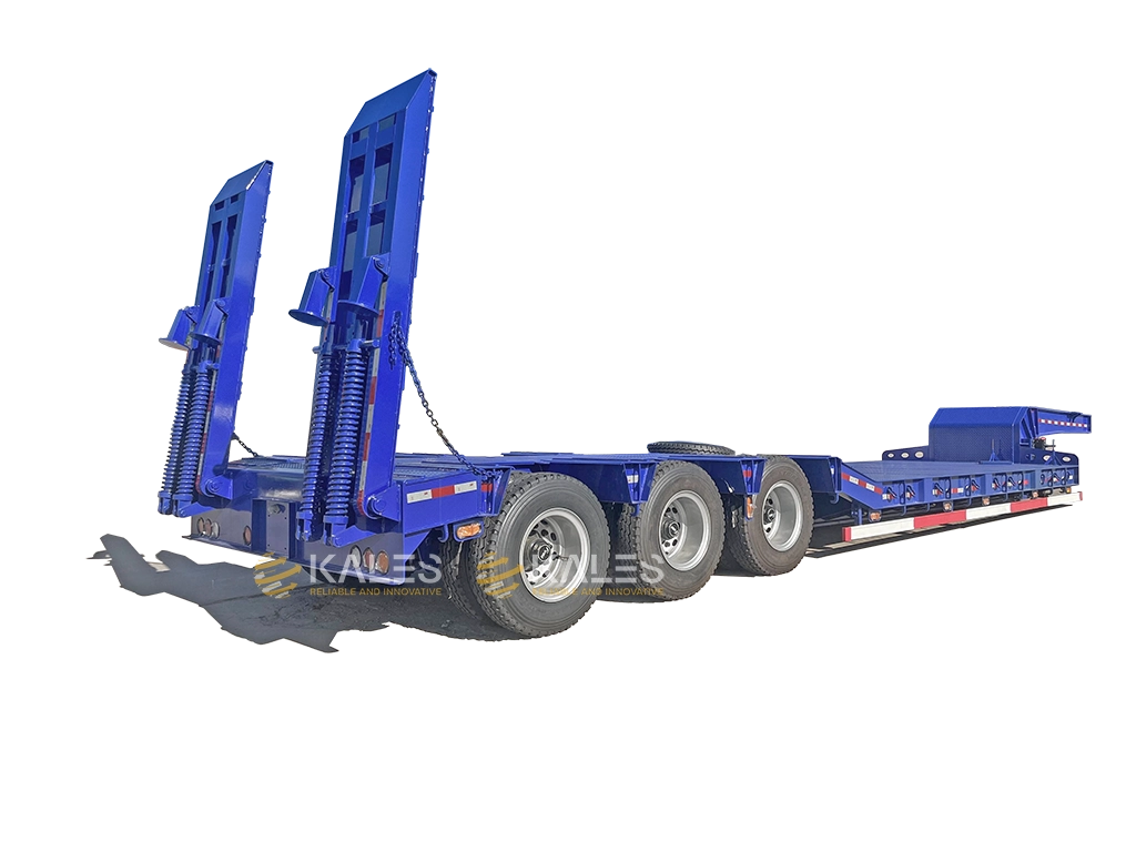 50T-Low-bed-semi-trailer-with-ladder-lowboy-for-excavator-loader-bulldozer-and-other-heavy-machinery low price