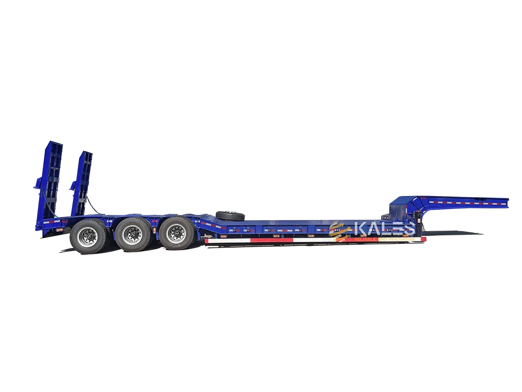 50T-Low-bed-semi-trailer-with-ladder-lowboy-for-excavator-loader-bulldozer-and-other-heavy-machinery low price