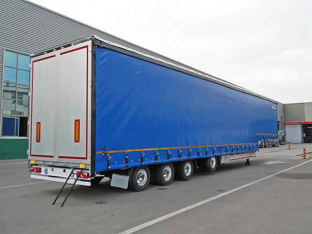 Kales 55 Ft Curtainside semi-trailer 16M dryvan transport trailer sell at low prices