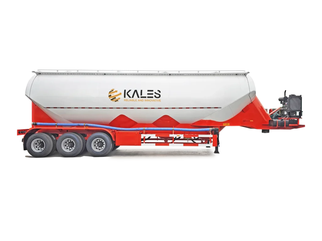 4-Compartment 58m³ Powder Tanker trailer 58CBM Bulk Powder Transport trailer for sale