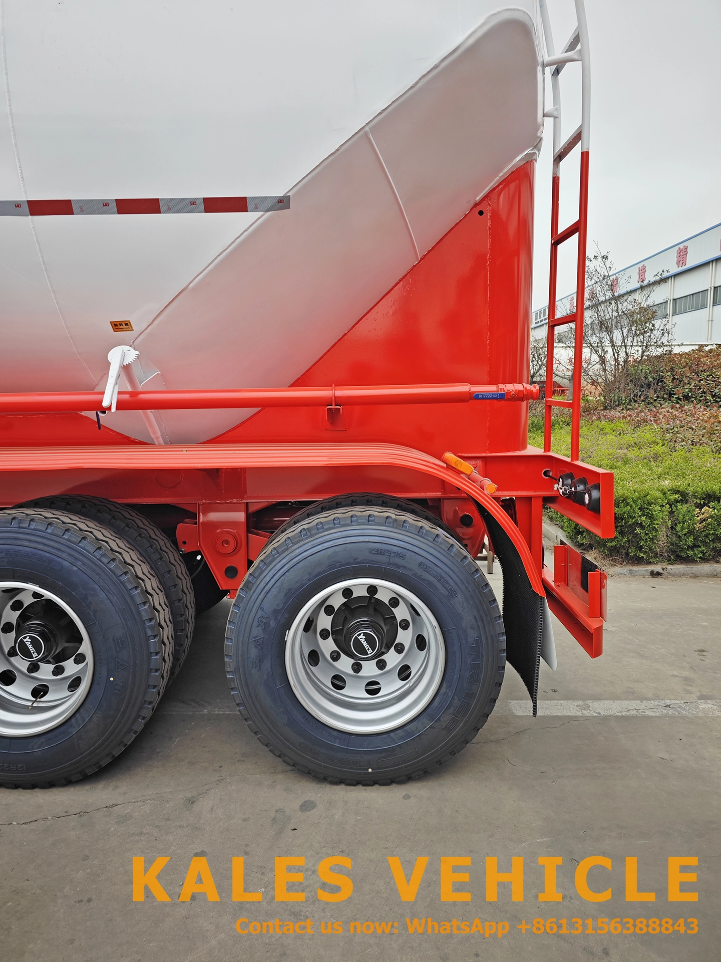 4-Compartment 58m³ Powder Tanker trailer 58CBM Bulk Powder Transport trailer for sale