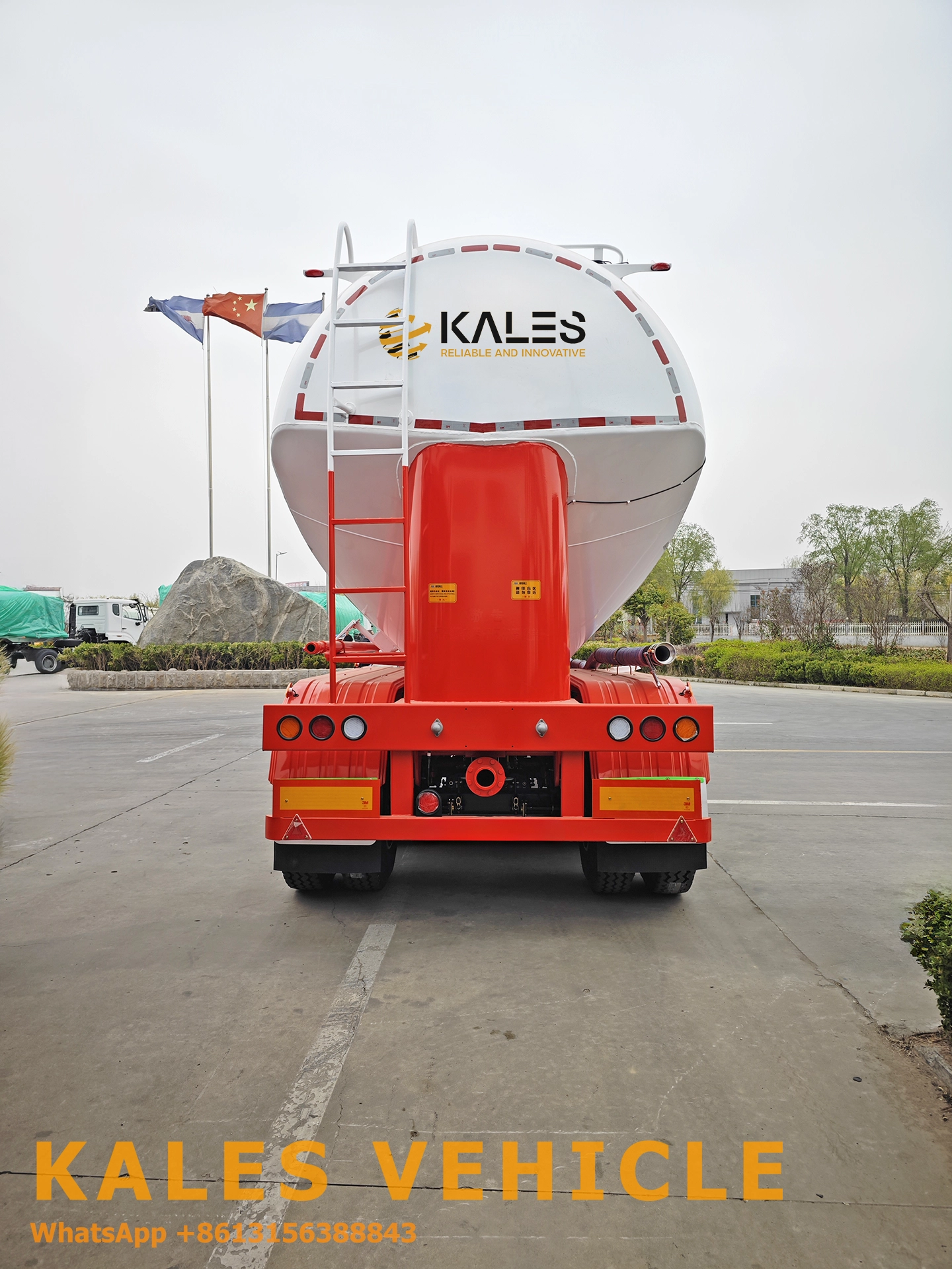 4-Compartment 58m³ Powder Tanker trailer 58CBM Bulk Powder Transport trailer for sale