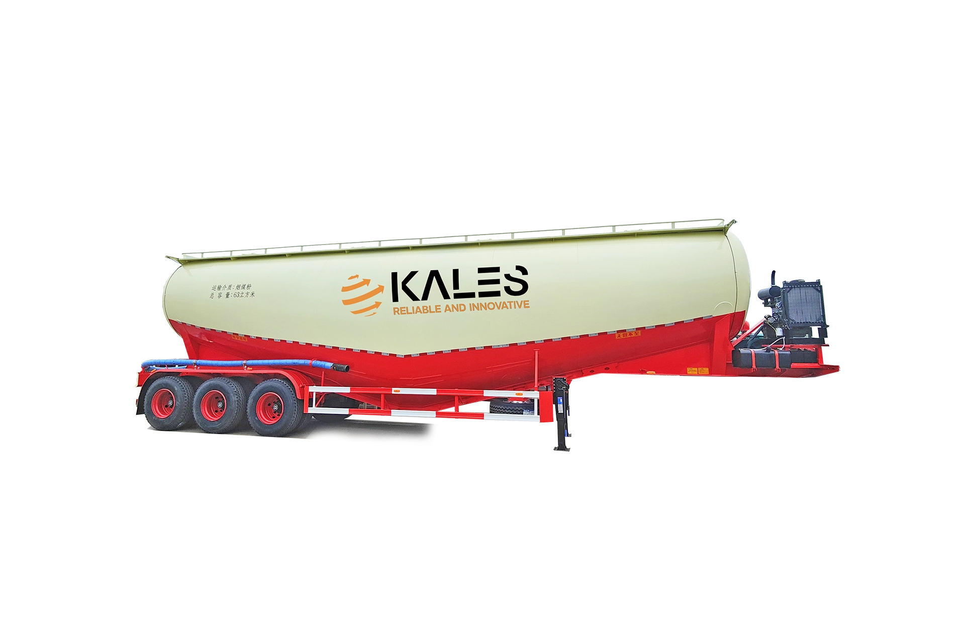 Citerne ciment vrac forme V 3 essieux Kales