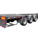 Full view of Kales 12m skeletal trailer meeting European safety and quality standards