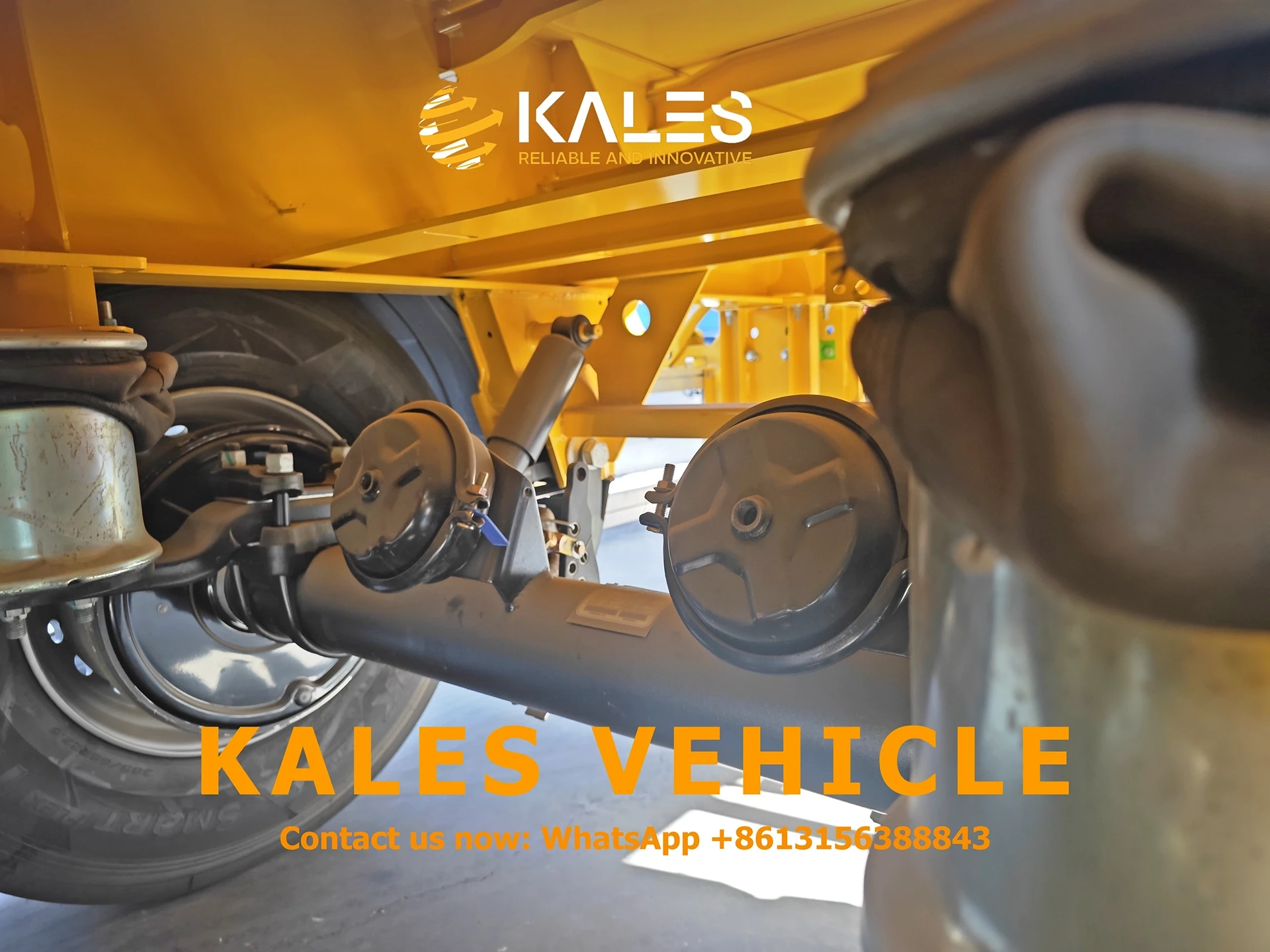 Kales Tri-axle Flatbed Semi Trailer: 40ft/45ft Container Chassis (SASO Certified) 6 Heavy-duty mechanical leaf spring suspension system