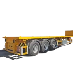 Kales Tri-axle 45ft Flatbed Semi Trailer for logistics and container transport, side view