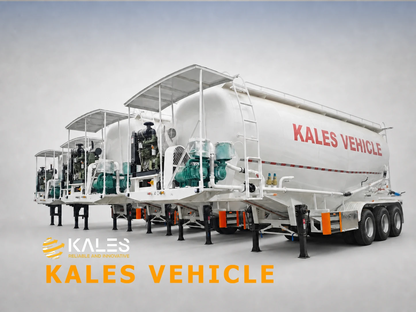 35m3 cement silo trailer front pipework and access ladder