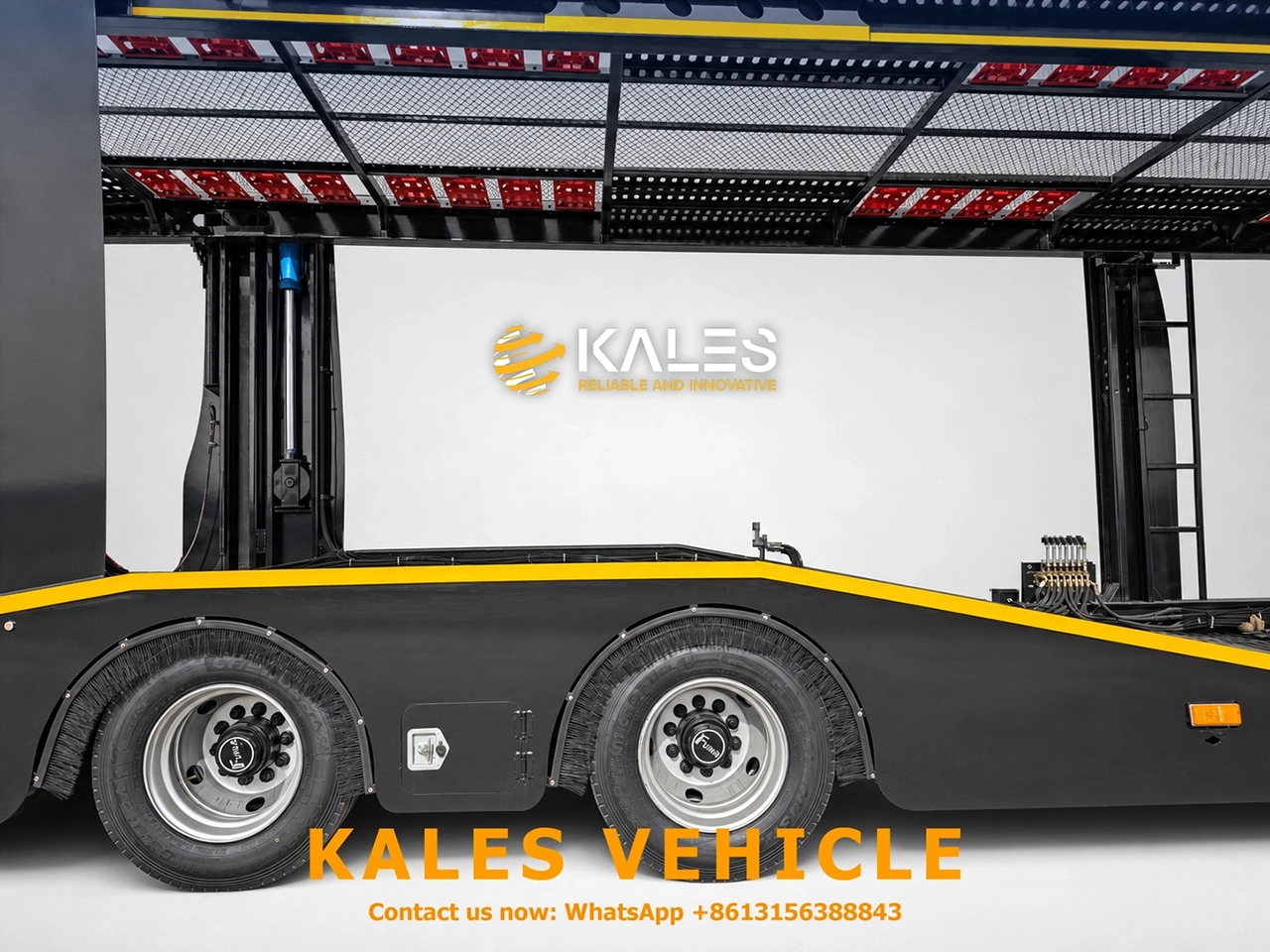 Kales car carrier trailer 235 Linglong all-steel tyre close-up