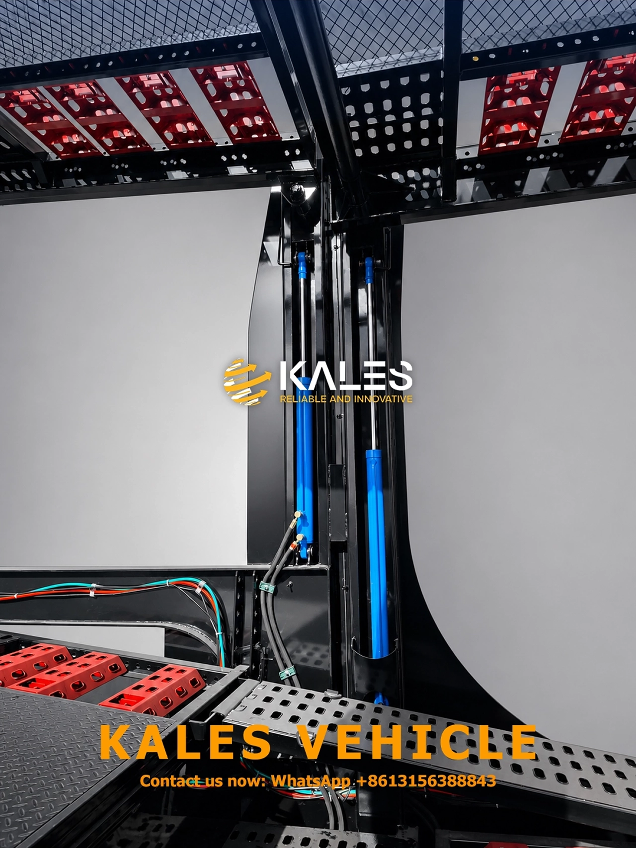 Kales car carrier trailer high-strength pillar and hydraulic lifting device