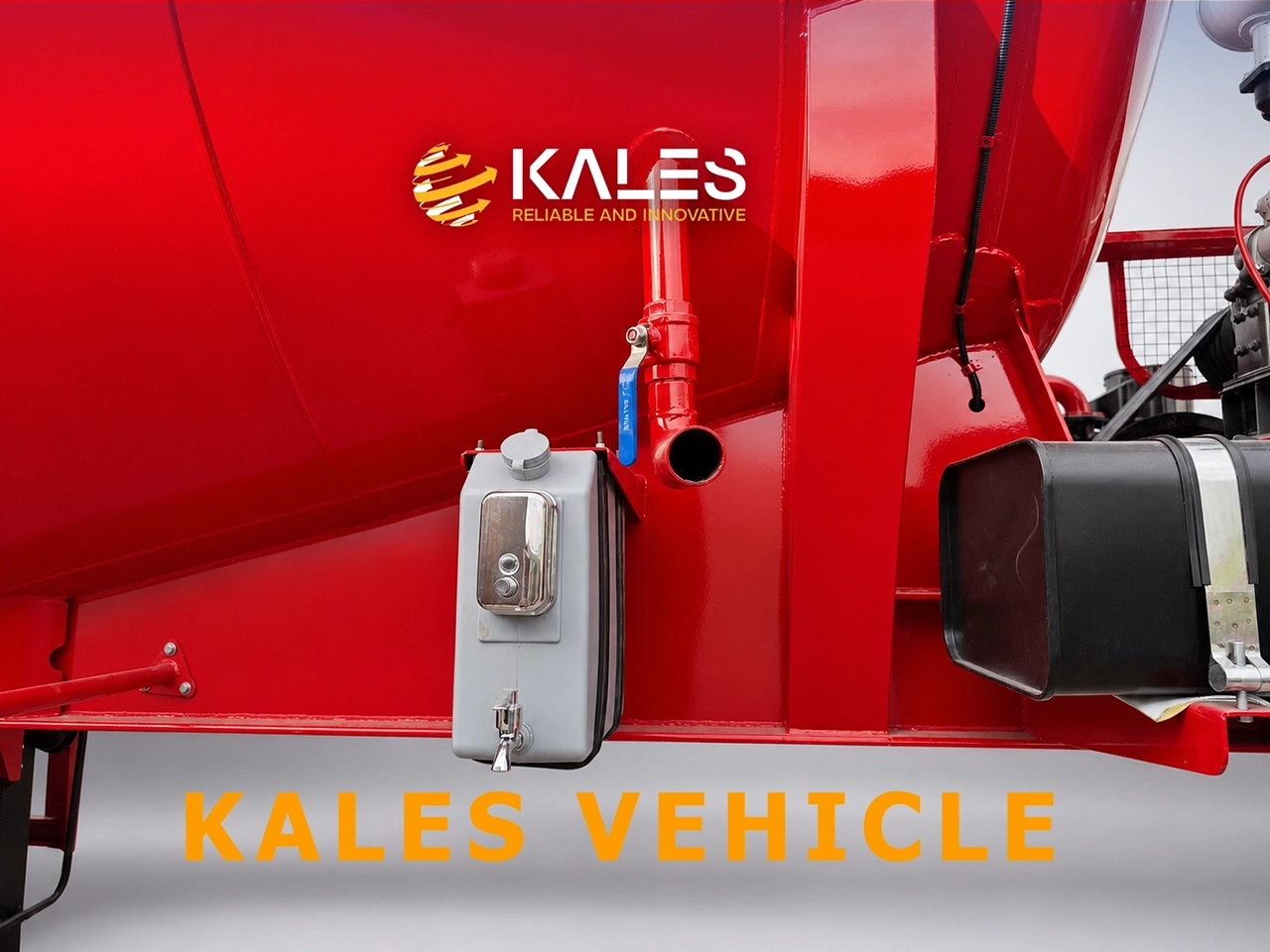 Kales cement tanker front water tank and cleaning system