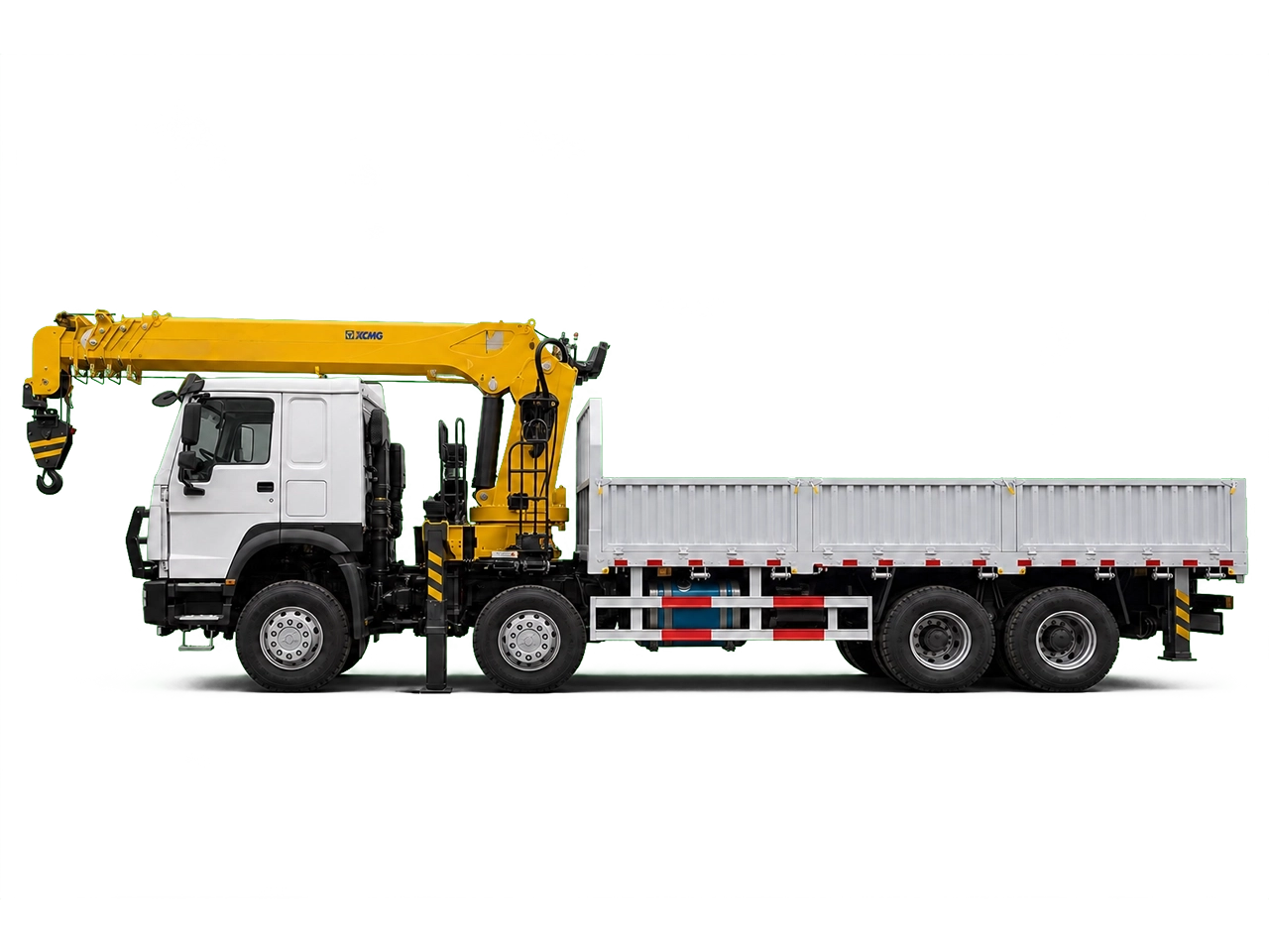 Kales Vehicle HOWO 371 8x4 truck mounted crane with XCMG 14-ton straight boom crane