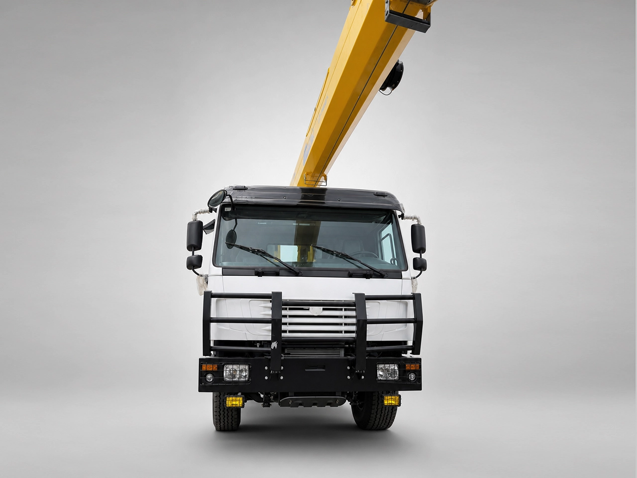 Kales Vehicle HOWO 371hp 8x4 crane truck front view with HOWO cabin