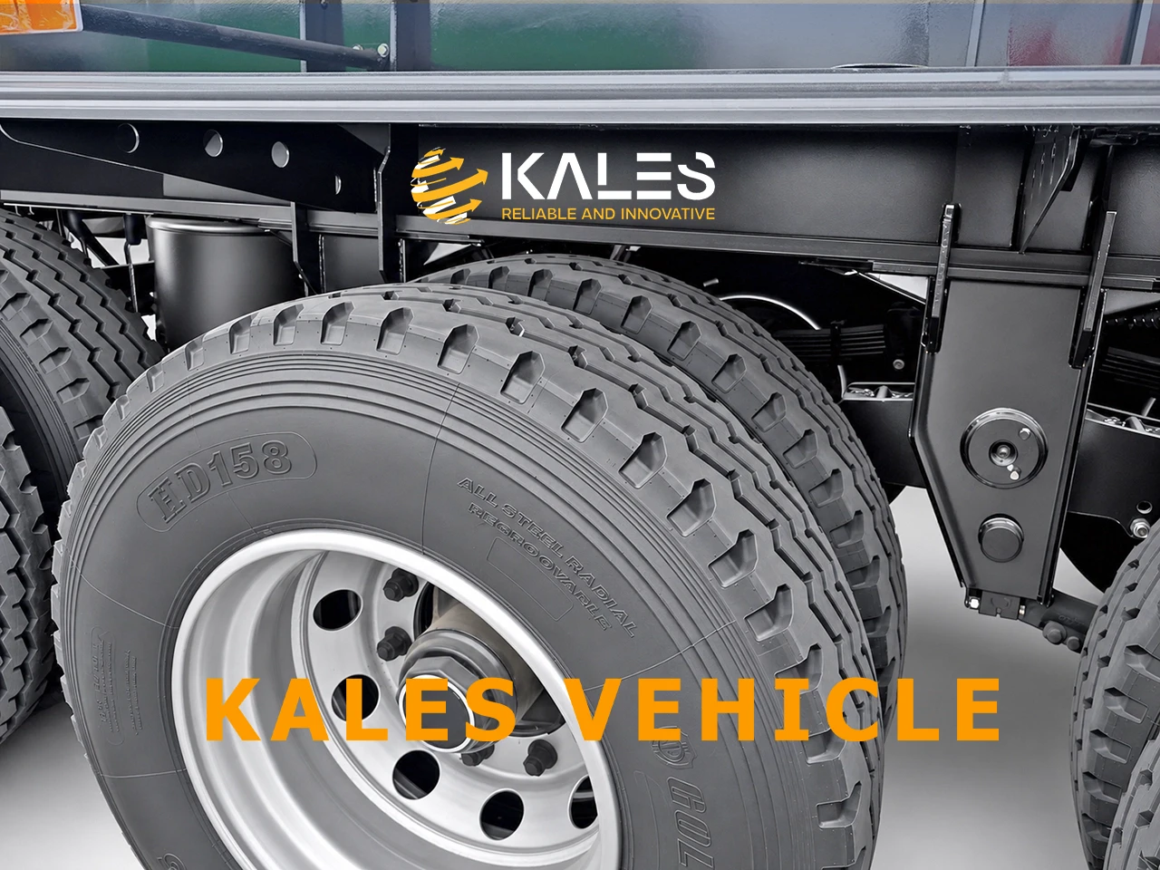 4 axle suspension and front lift air axle on a Kales tipper trailer