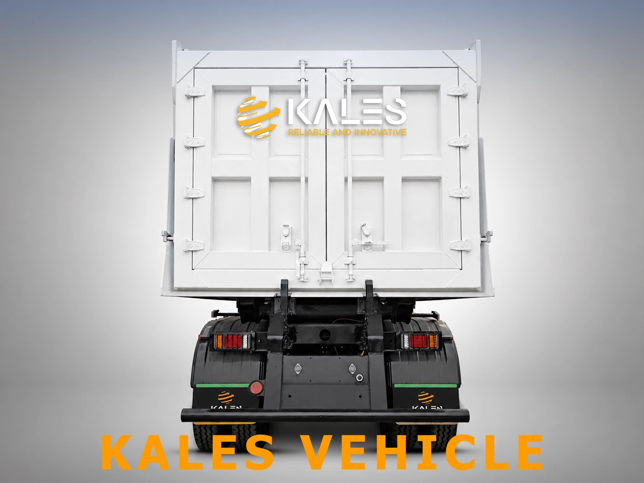 Dual-function open rear tailgate doors on a Kales 5 axle dump trailer