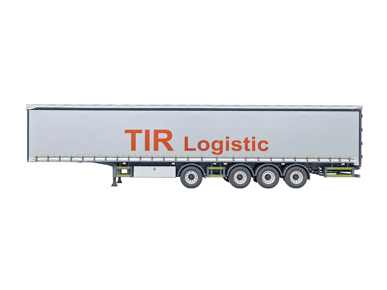 Kales 120m³ 4-axle 17.5m curtain-side semi-trailer side view for Central Asian cross-border high-cube logistics