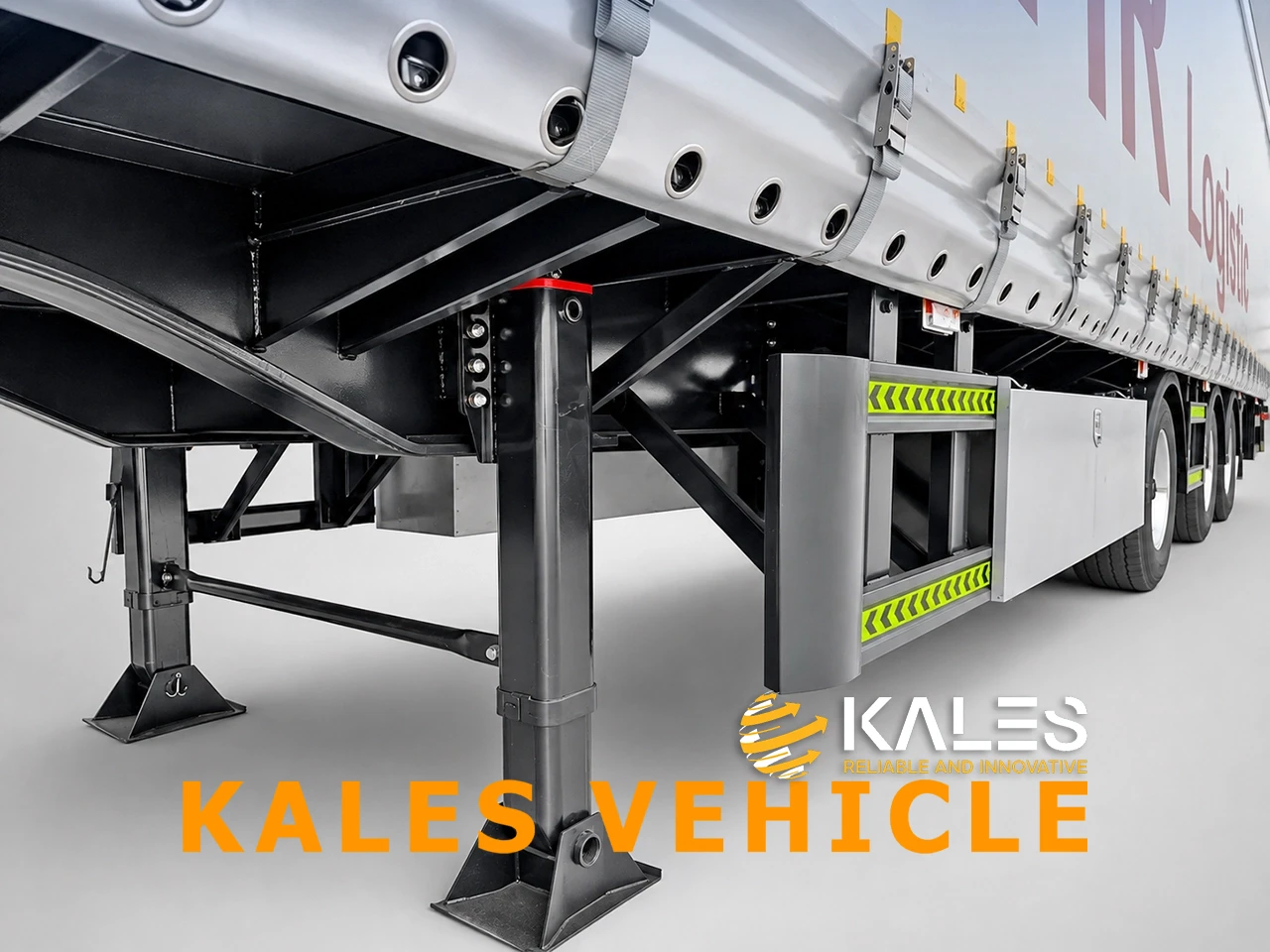 Kales semi-trailer heavy-duty gooseneck coupling and external 28T two-speed landing gear support legs