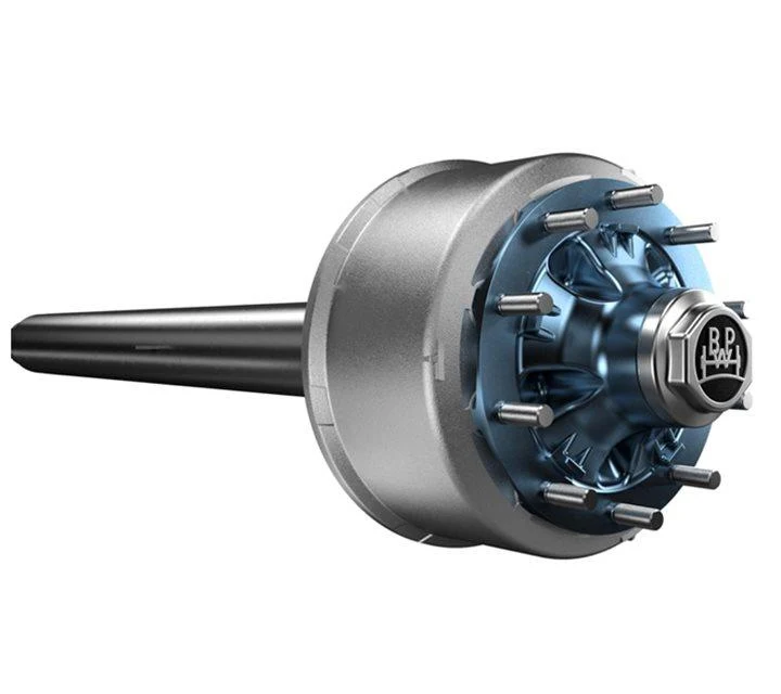 BPW ECO Plus trailer axle wheel-end hub assembly and spindle connection structure with integrated torque limiter nut